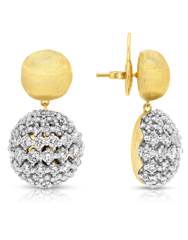 Marco Bicego 18K Yellow and White Gold Africa Alta Drop Earrings